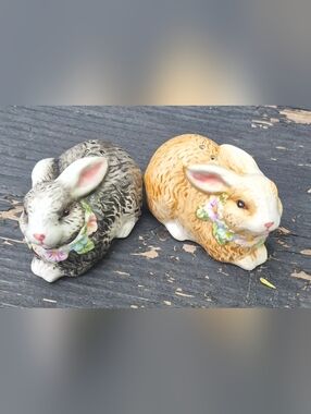 Ceramic Bunny Salt and Pepper Shakers - Heartfelt Kitchen Creations
